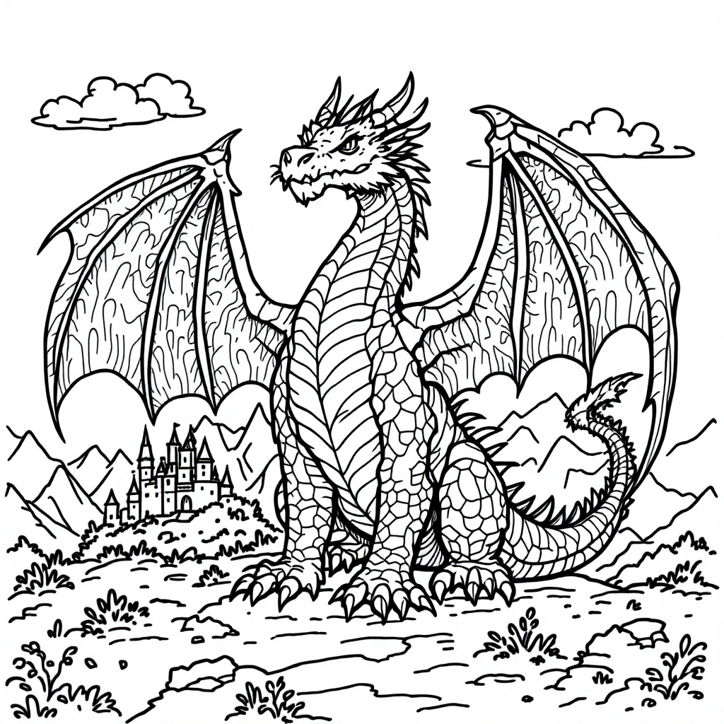 Color Picture Razorwing Dragon Dragons - Winged Dragon Coloring Page (Free) | ColorFun